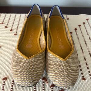 Rothy's Yellow Patterned Flats Comfortable Slip-On Shoes